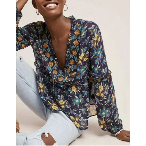 Meadow Rue Tops - Meadow Rue Anthropologie Top S Small